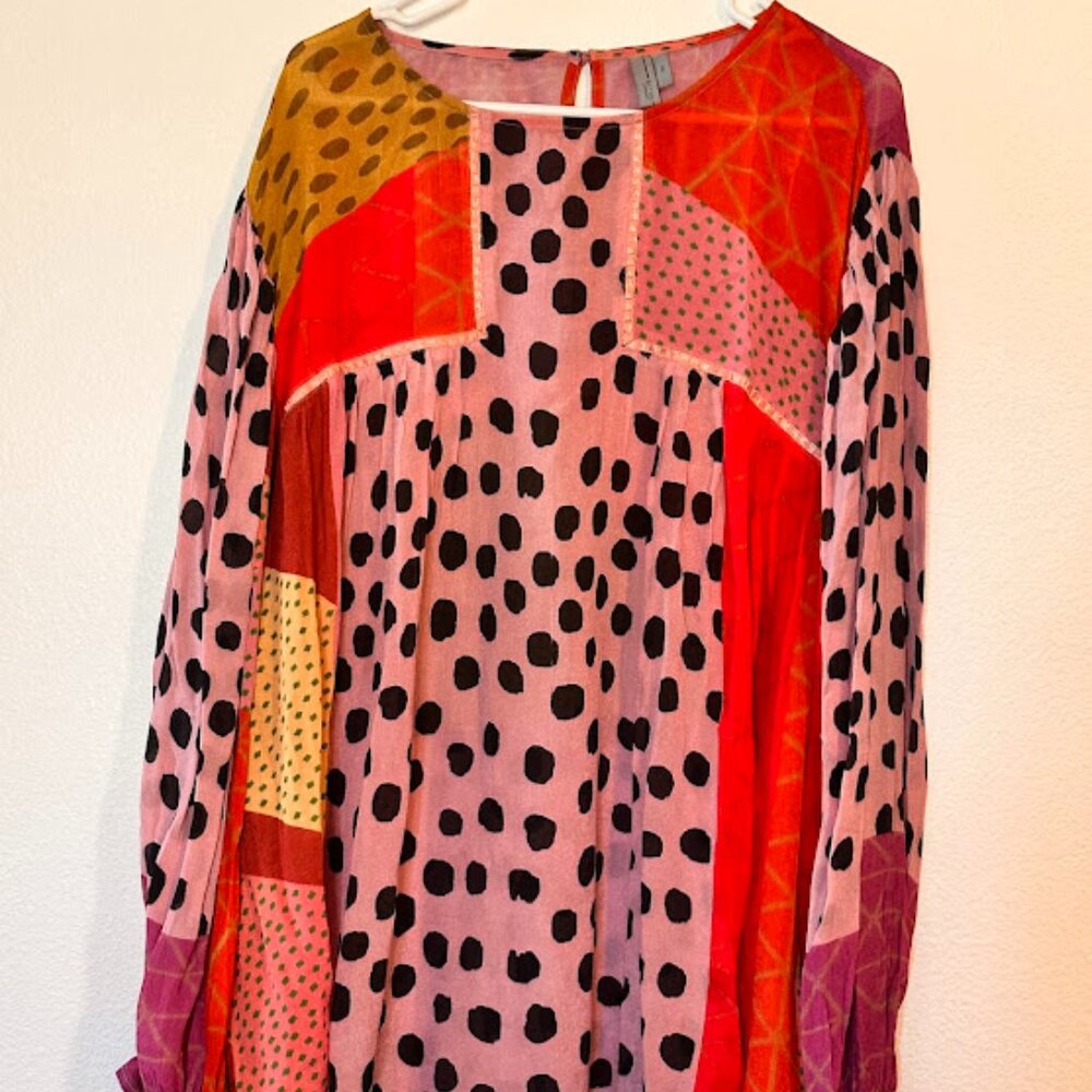 Anthropologie BL^NK Miranda Peasant Blouse 3x
